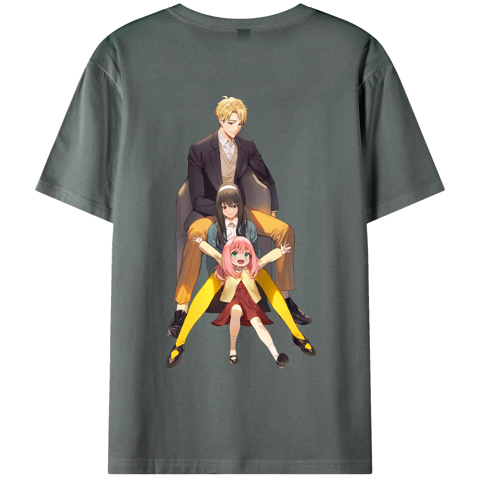 （画像用） SPY×FAMILY间谍家家酒 綿100％ メンズ半袖Tシャツ（バックプリント） 通気性